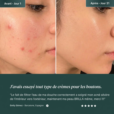 Tête de douche avec système de filtration en 15 étapes + vitamine C