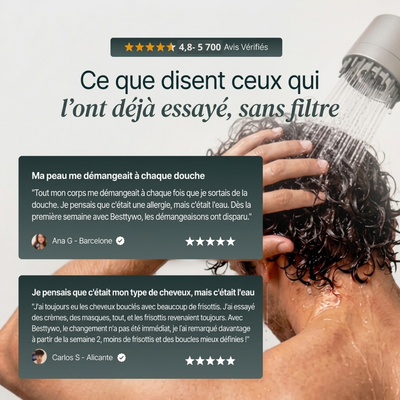 Tête de douche avec système de filtration en 15 étapes + vitamine C